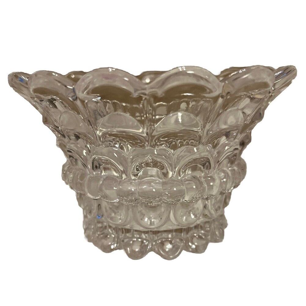 Vintage decorative Sugar Clear glass jar dish Container Bowl NO LID
